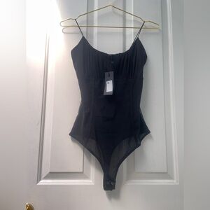 M Dynamite Black Women's Bodysuit Thong One Piece Going Out top NWT